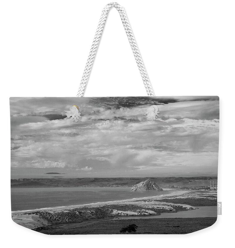 Creative Black And White Weekender Tote Bag featuring the photograph Rock on the Horizon by Gina Cinardo