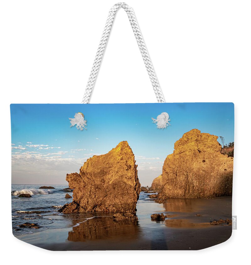 El Matador Weekender Tote Bag featuring the photograph Rock Reflection at El Matador State Beach by Matthew DeGrushe