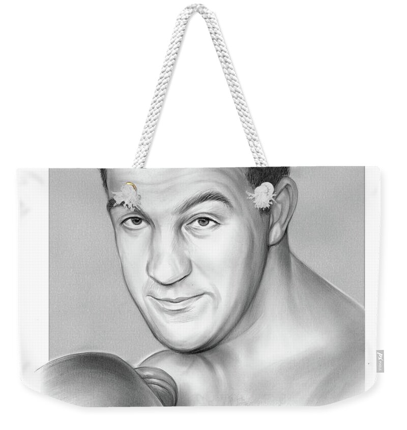 Rocky Marciano Weekender Tote Bag featuring the photograph Rocky by Greg Joens