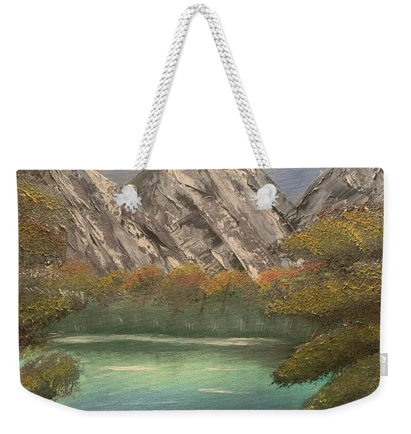 Mountains Weekender Tote Bag featuring the painting Rocky Mountain Dreams by Lisa White