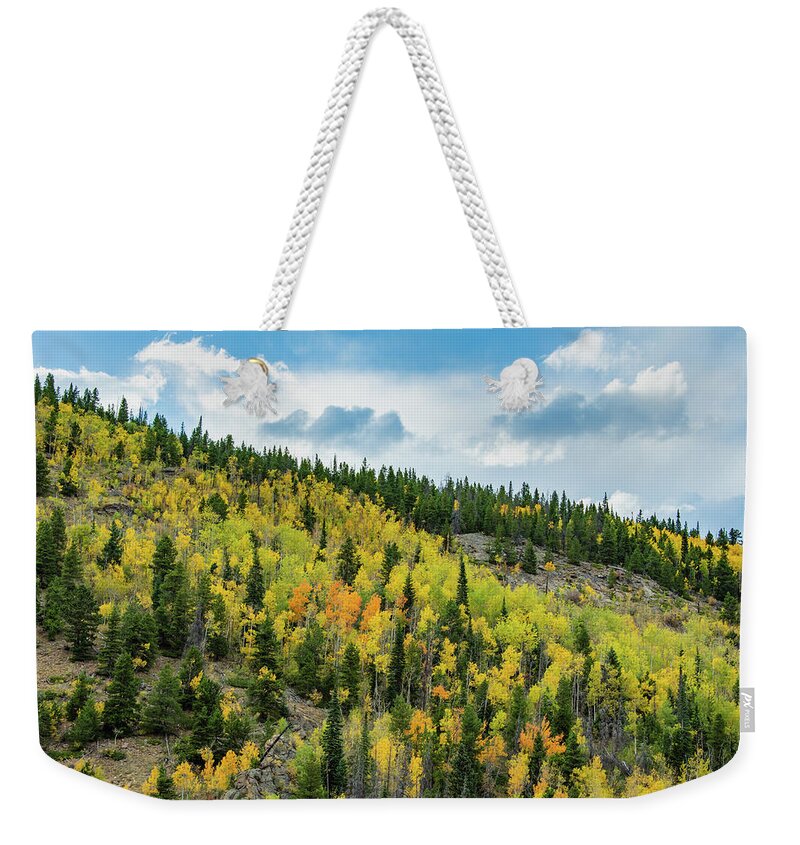 Fall Weekender Tote Bag featuring the photograph Rocky Mountains Fall Foliage by Kyle Hanson