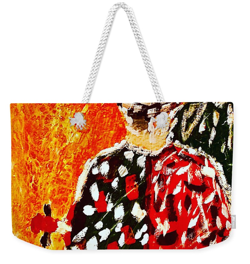  Weekender Tote Bag featuring the mixed media Rodeo Clown by Bencasso Barnesquiat