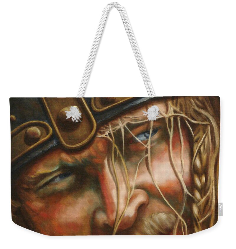Barbarian Weekender Tote Bag featuring the painting Rogue by Ken Kvamme