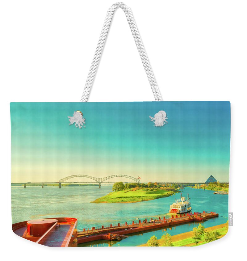 Birthplace Of Rock 'n Roll Weekender Tote Bag featuring the photograph Rolling on the River by Darrell DeRosia