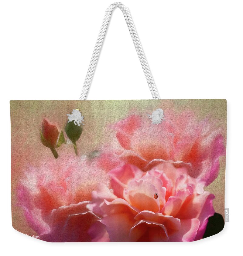 Roses Weekender Tote Bag featuring the photograph Romance A Trio Of Roses by Diane Schuster