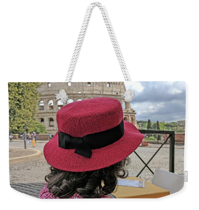 Rome Weekender Tote Bag featuring the photograph Rome Colosseum by Yvonne Jasinski