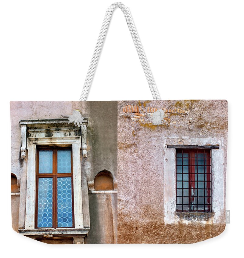 Rome Weekender Tote Bag featuring the photograph Rome Four Windows by Munir Alawi