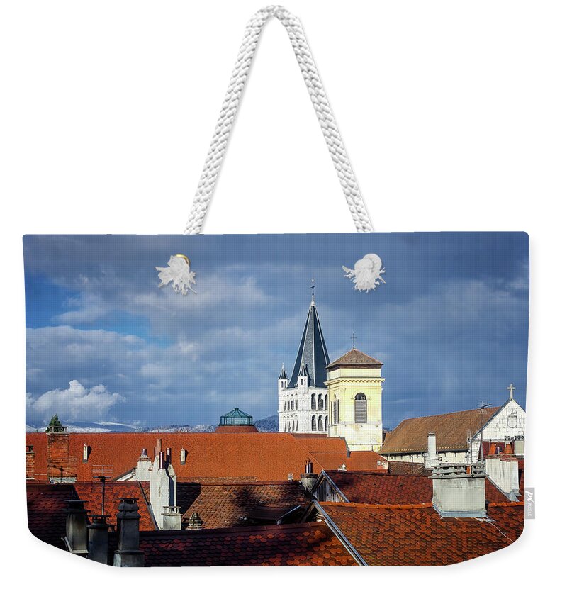 Medieval Weekender Tote Bag featuring the photograph Roofs of Annecy by Steven Nelson