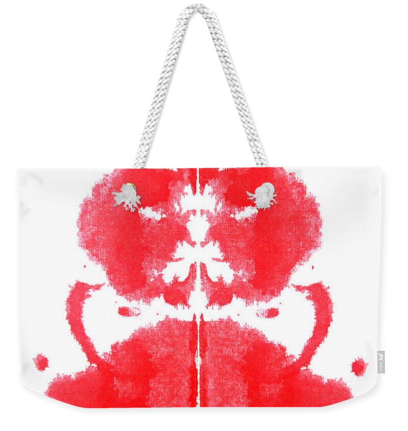 Ink Blot Weekender Tote Bag featuring the painting Root Chakra by Stephenie Zagorski