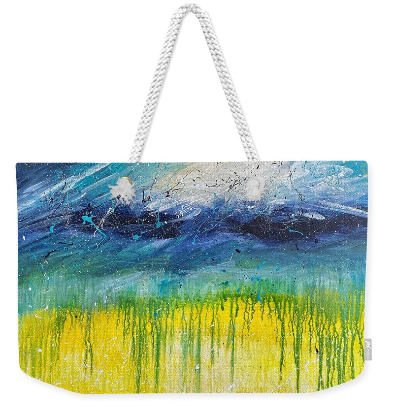 Abstract Weekender Tote Bag featuring the painting Root of Imagination by Alan Metzger