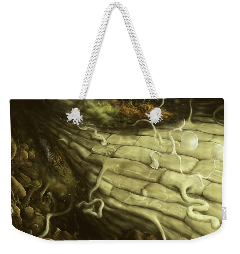 Protozoa Weekender Tote Bag featuring the digital art Root Zone by Katelyn Solbakk