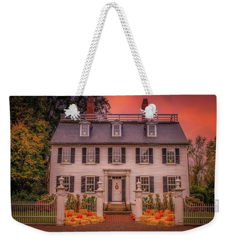 Ropes Mansion Weekender Tote Bag featuring the photograph Ropes Mansion is ready for Halloween by Jeff Folger