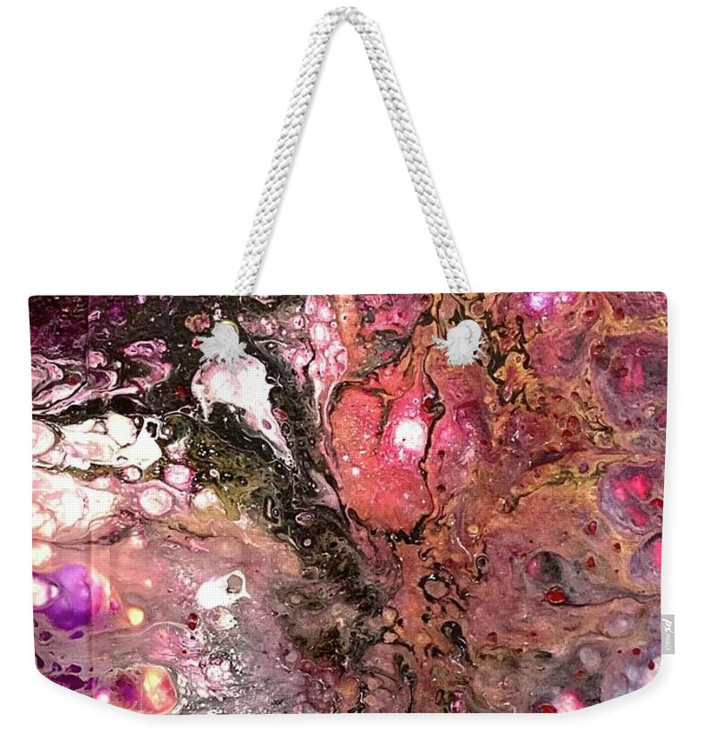 Flower Weekender Tote Bag featuring the painting Rose by David Euler