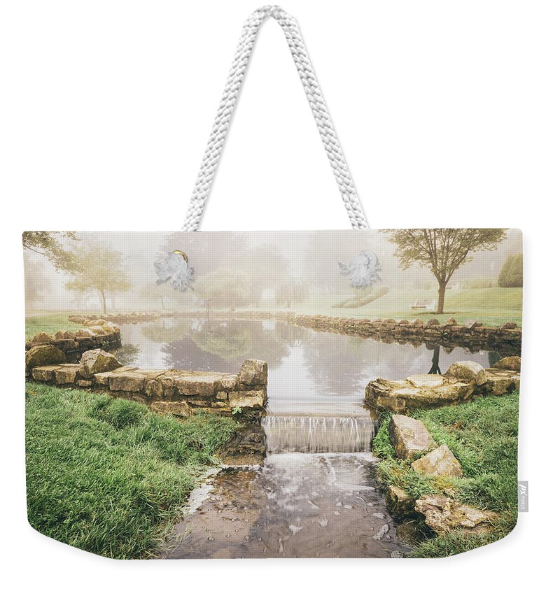 Allentown Weekender Tote Bag featuring the photograph Rose Garden Pond by Jason Fink