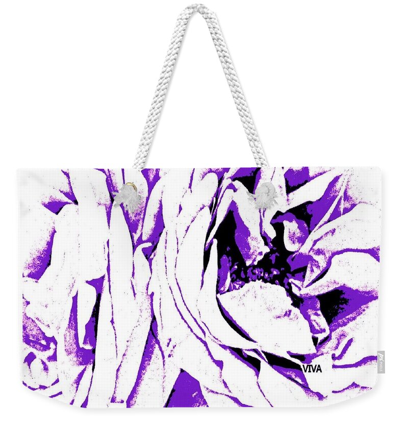Roses Weekender Tote Bag featuring the photograph ROSES ABSTRACT Purple by VIVA Anderson