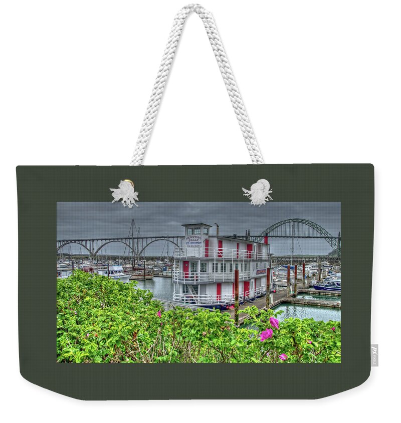 Newport Weekender Tote Bag featuring the photograph Roses And The Newport Belle by Thom Zehrfeld