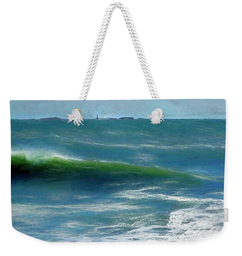 Water Weekender Tote Bag featuring the photograph Rough Water by Nancy De Flon