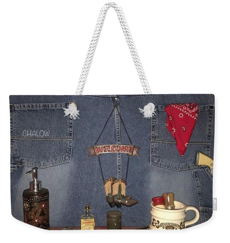  Weekender Tote Bag featuring the painting Round Em Cowboy by Charles Young