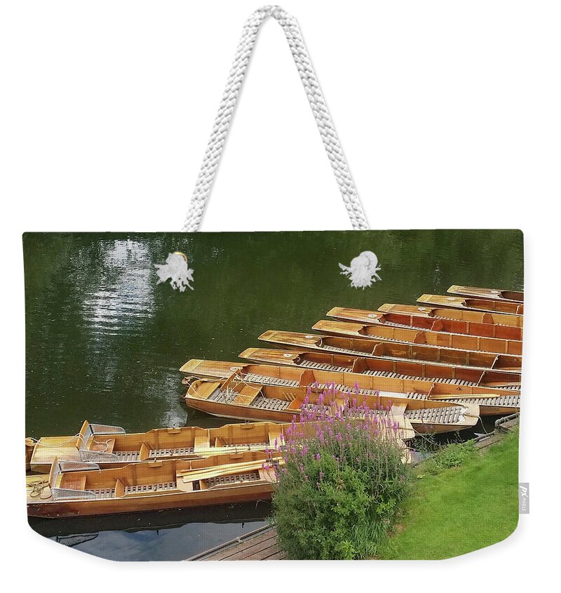 Boats Weekender Tote Bag featuring the photograph Row Boats in Bath by Roxy Rich