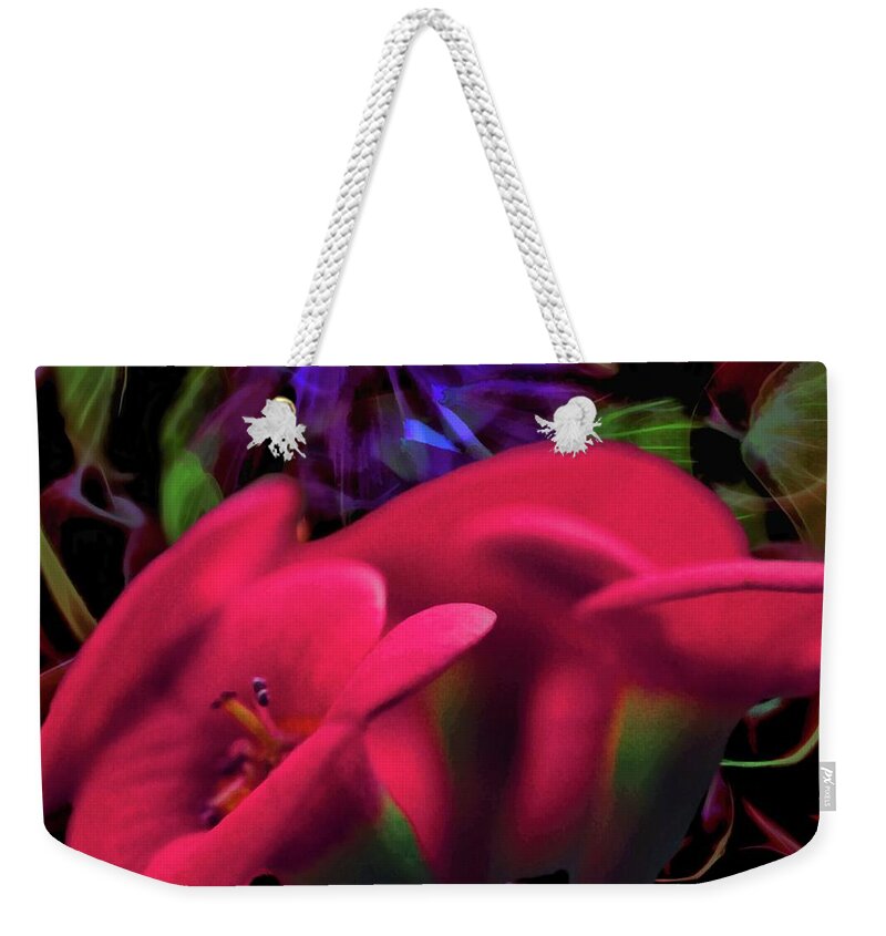 Flowers Weekender Tote Bag featuring the digital art Royal Colors by Norman Brule