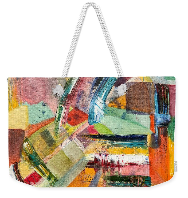 Abstract Weekender Tote Bag featuring the painting Rugged Strokes by Jason Williamson