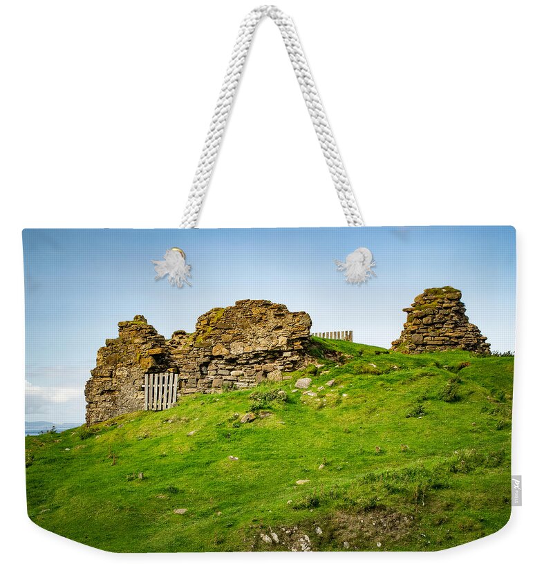 Duntulm Weekender Tote Bag featuring the photograph Ruins of Duntulm Castle by Bonny Puckett