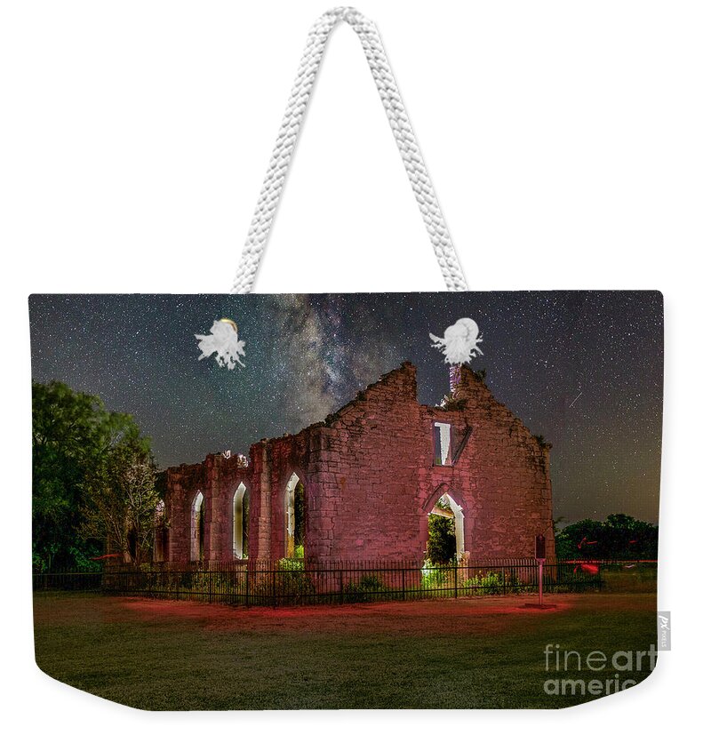 Light Painting Weekender Tote Bag featuring the photograph Ruins of St Michaels by John Kain