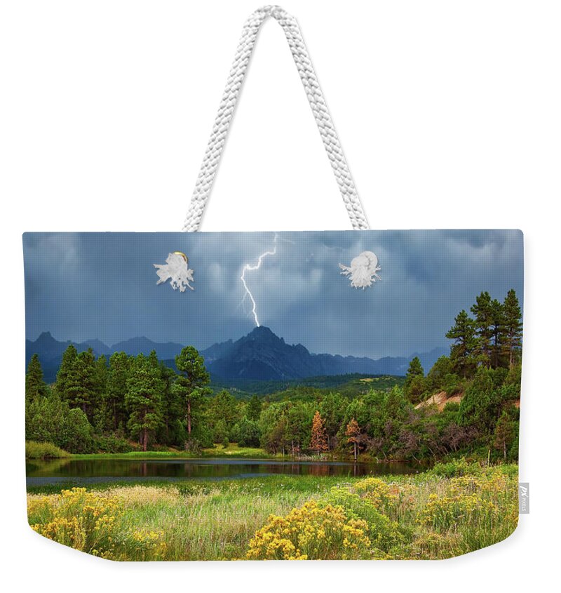Art Weekender Tote Bag featuring the photograph Run for Cover by Rick Furmanek