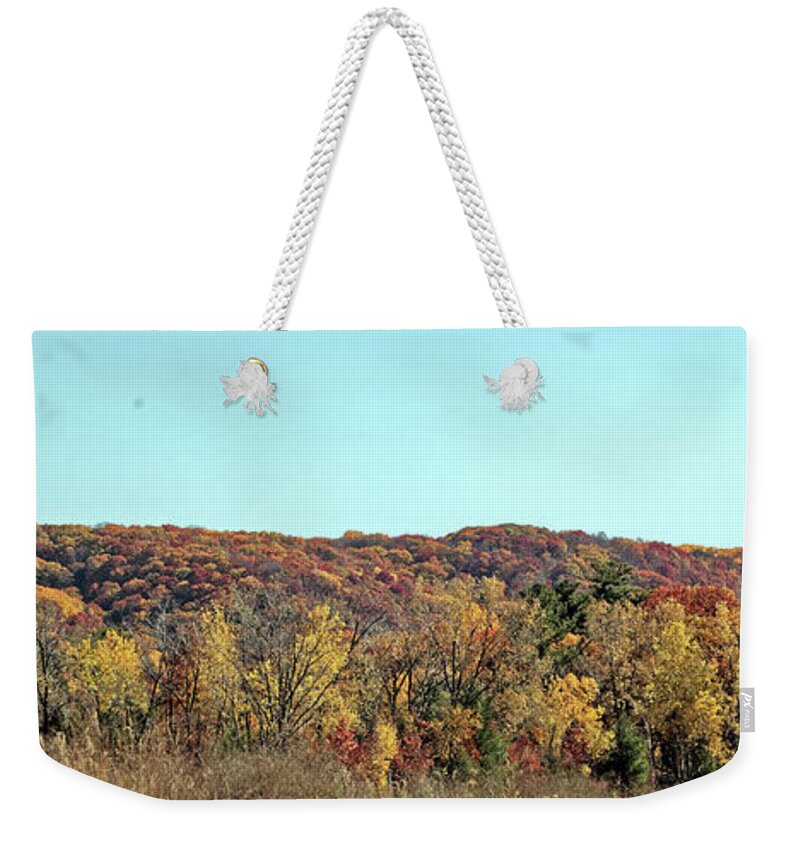 Fall Weekender Tote Bag featuring the photograph Rural Minnesota Panoramic View by Natural Focal Point Photography
