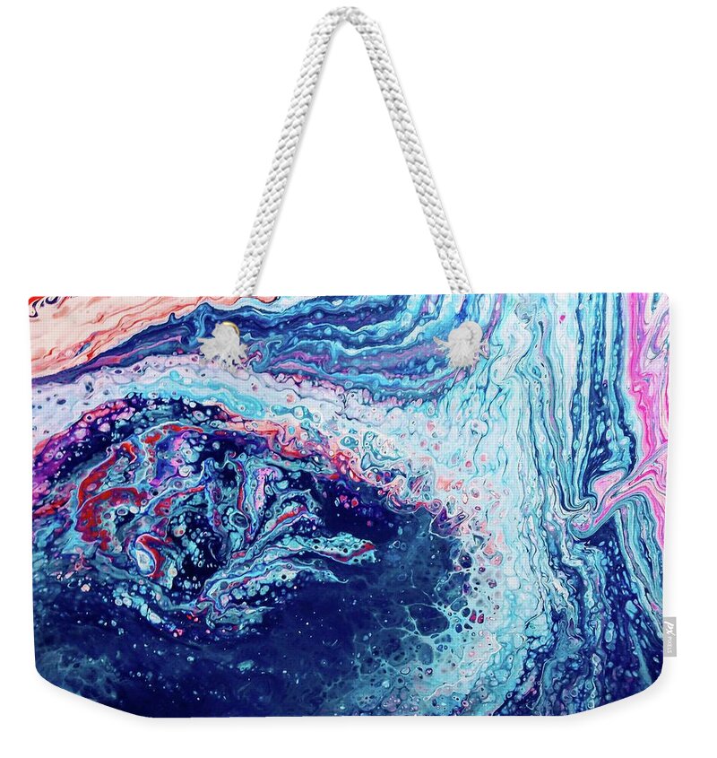 Water Weekender Tote Bag featuring the painting Rushing Waters by Anna Adams