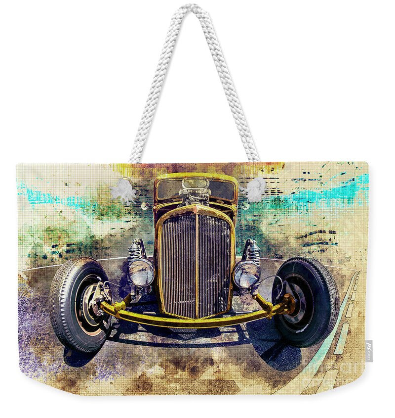 Auto Weekender Tote Bag featuring the digital art Rusty Rat Rod by Anthony Ellis