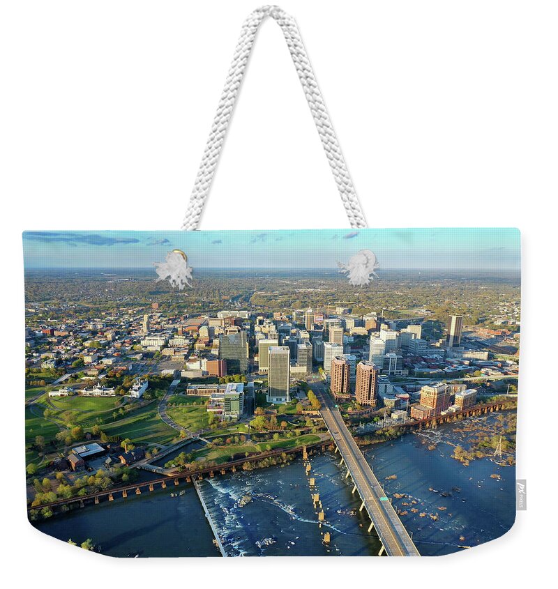 Richmond Weekender Tote Bag featuring the photograph Rva 003 by Richmond Aerials