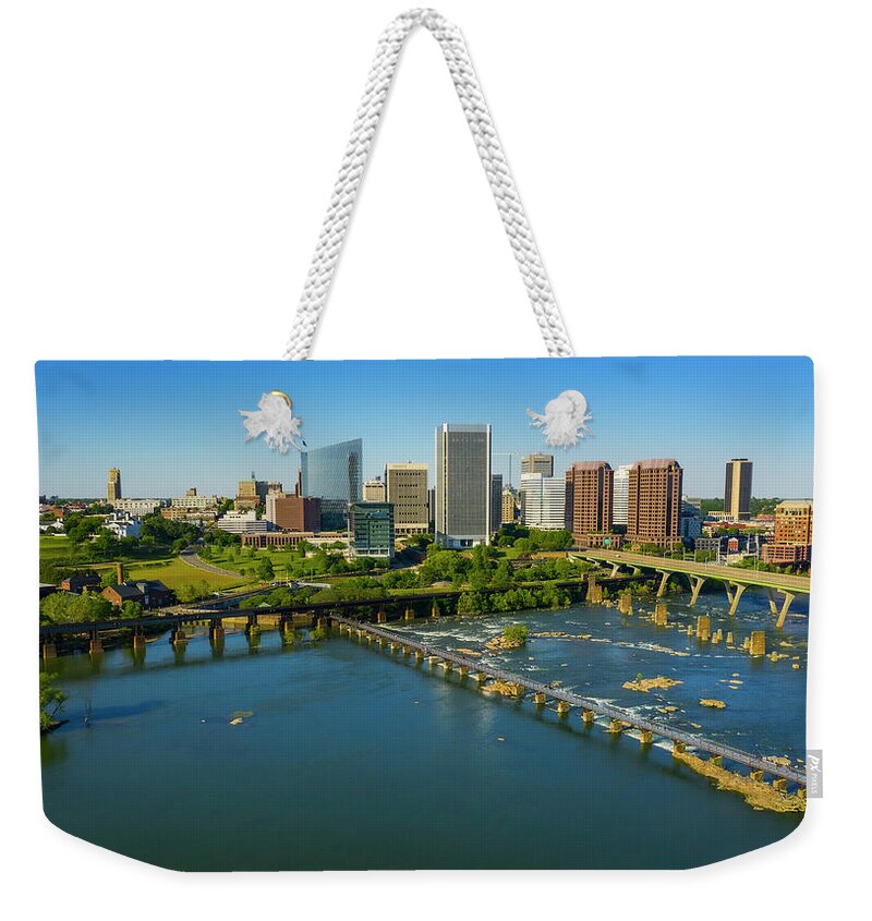 Richmond Weekender Tote Bag featuring the photograph Rva 025 by Richmond Aerials