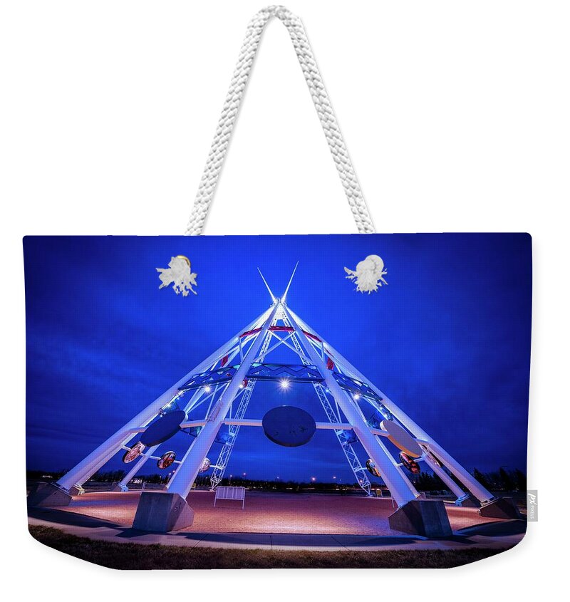Teepee Weekender Tote Bag featuring the photograph Saamis Teepee at Dusk by Darcy Dietrich