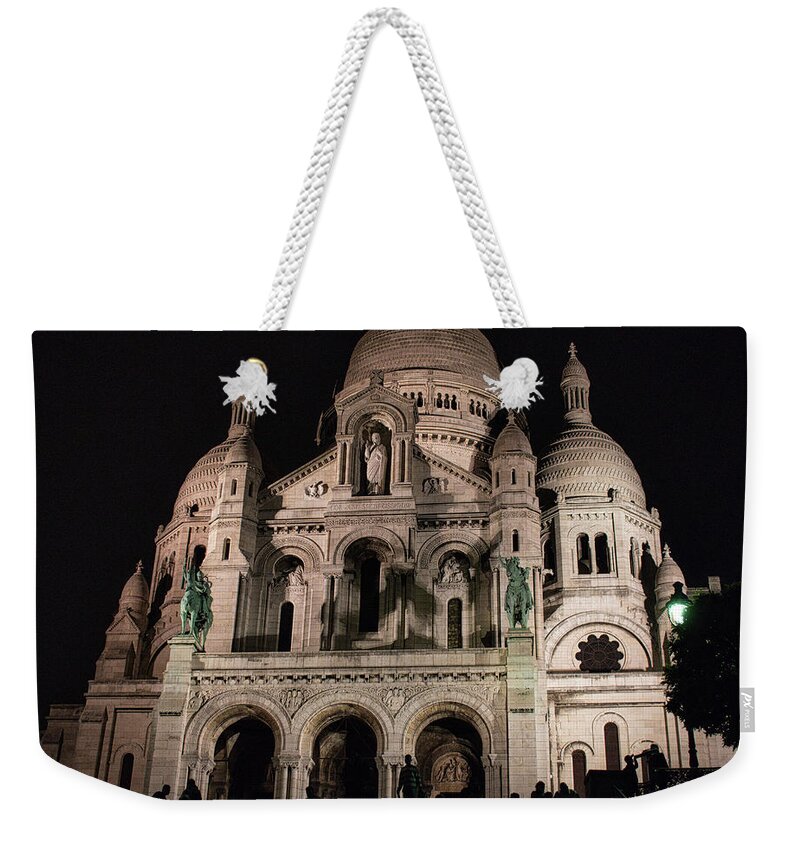 Building Weekender Tote Bag featuring the photograph Sacre Couer at Night by Portia Olaughlin