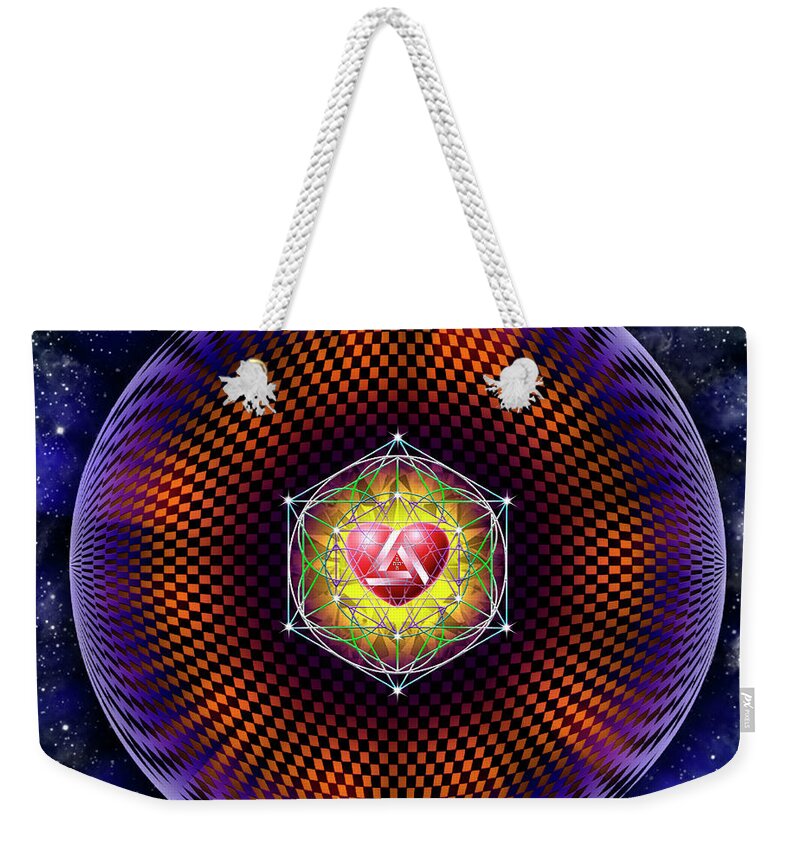 Endre Weekender Tote Bag featuring the digital art Sacred Geometry 810 by Endre Balogh