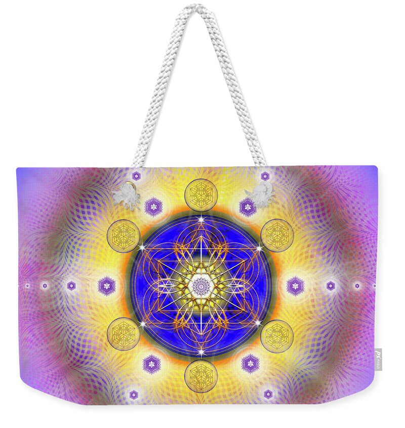 Endre Weekender Tote Bag featuring the digital art Sacred Geometry 840 by Endre Balogh