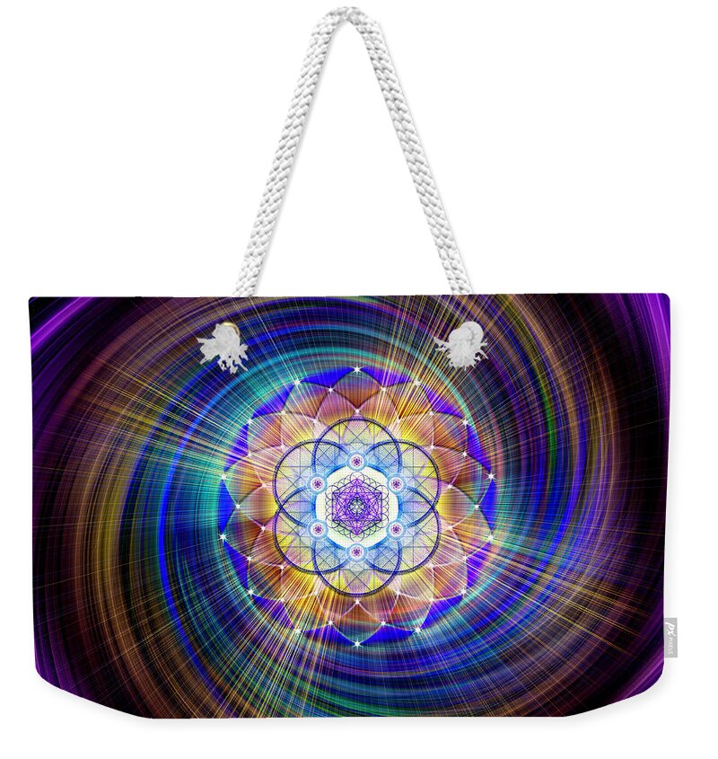 Endre Weekender Tote Bag featuring the digital art Sacred Geometry 900 by Endre Balogh