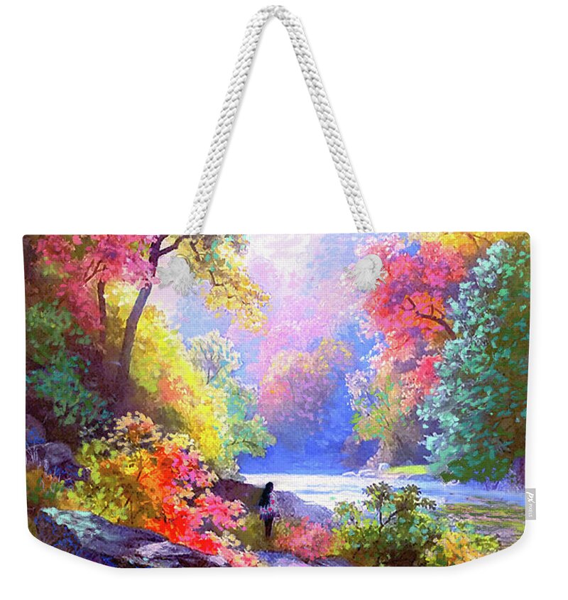 Meditation Weekender Tote Bag featuring the painting Sacred Landscape Meditation by Jane Small