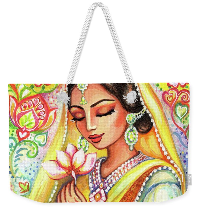 Praying Woman Weekender Tote Bag featuring the painting Sacred Wish by Eva Campbell