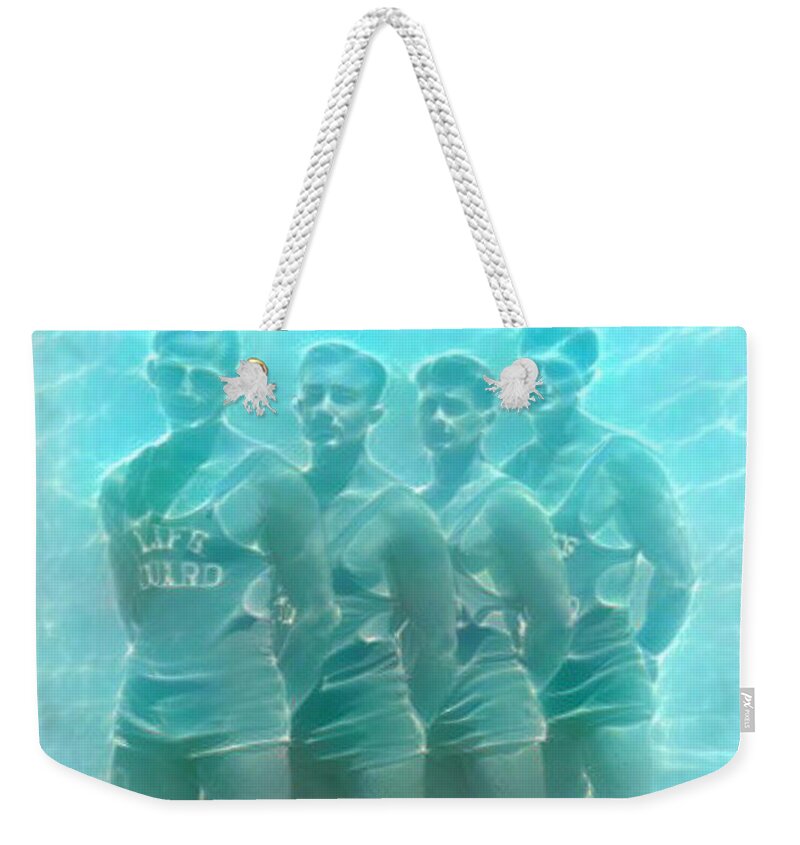 Lifeguard Weekender Tote Bag featuring the digital art Safety in Numbers by Matthew Lazure