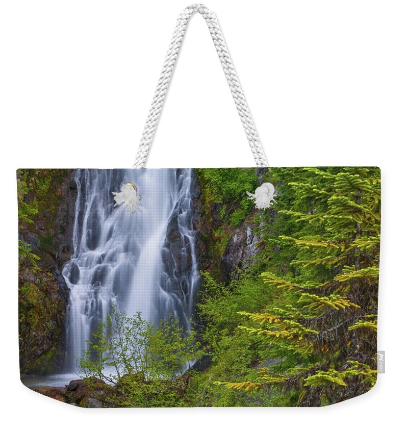Oregon Weekender Tote Bag featuring the photograph Sahalie Falls Mount Hood National Forest by Darren White