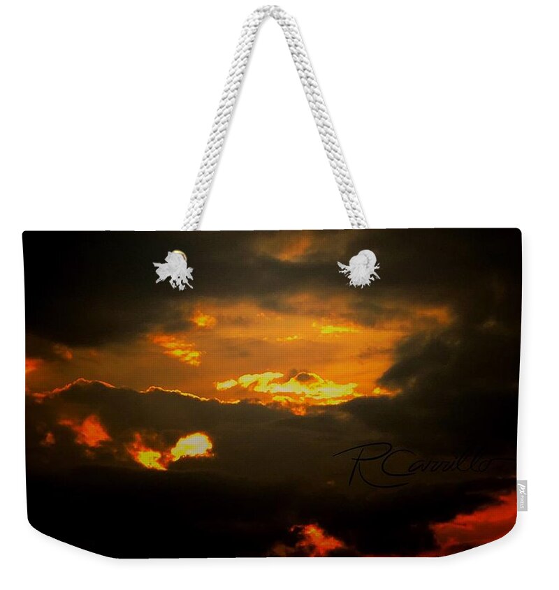 Sahara Sunsets Dynamite Sunsets Chroma Sunsets Weekender Tote Bag featuring the photograph Sahara Sunset by Ruben Carrillo