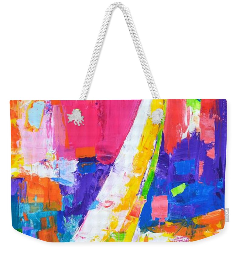 Sailboats Weekender Tote Bag featuring the painting 	Sailboat 10. by Iryna Kastsova