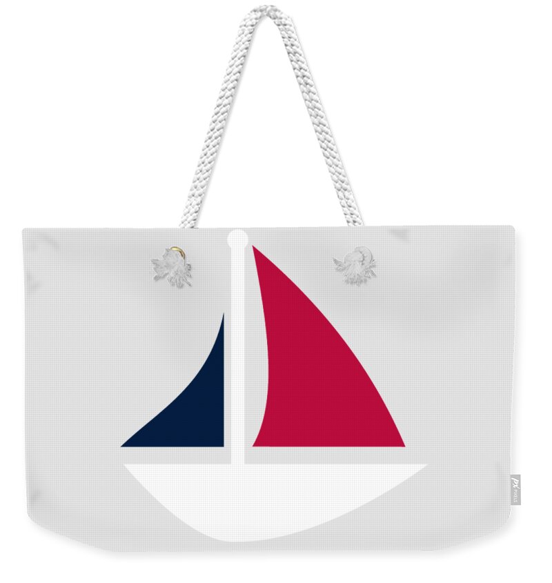Boat Weekender Tote Bag featuring the digital art Sailing Graphic by Amelia Pearn