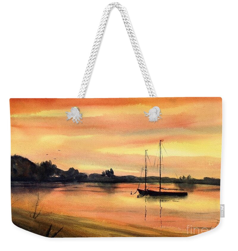 Sunset Weekender Tote Bag featuring the painting Sailor's Delight by Joseph Burger