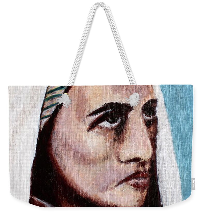 Saint Weekender Tote Bag featuring the painting Saint Bernadette by Mikayla Ruth Reed