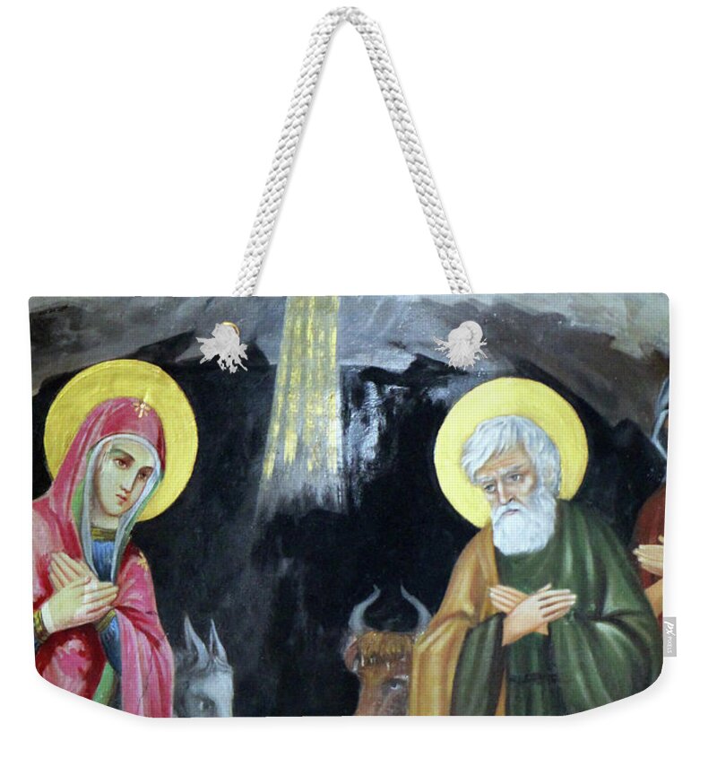 Saint Weekender Tote Bag featuring the photograph Saint Nicolas Nativity Grotto by Munir Alawi