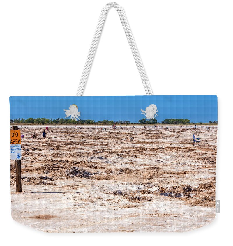Oklahoma Weekender Tote Bag featuring the photograph Salt Plains Dig Area For Crystals by Debra Martz