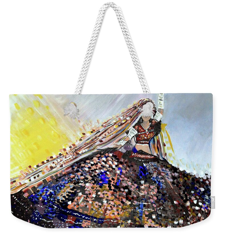 Exotic Weekender Tote Bag featuring the painting Salute by Chiquita Howard-Bostic